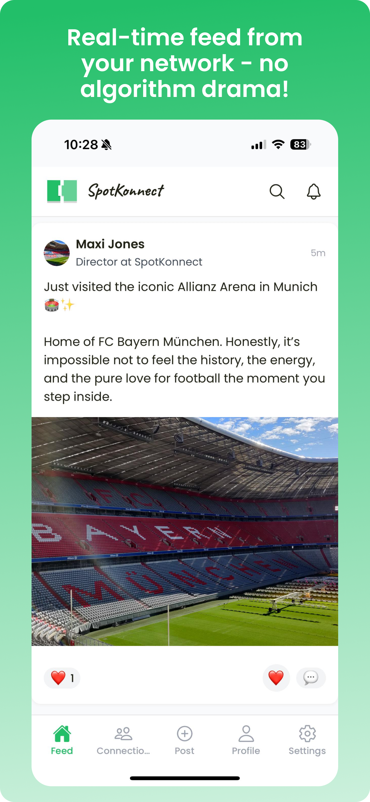 Real-time feed from your network